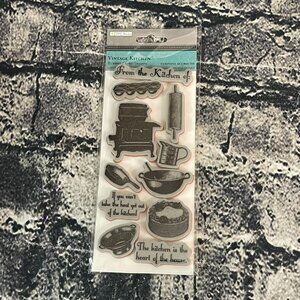 TPC Studio VINTAGE KITCHEN Stamp Set Oven Rolling pin Phrases
